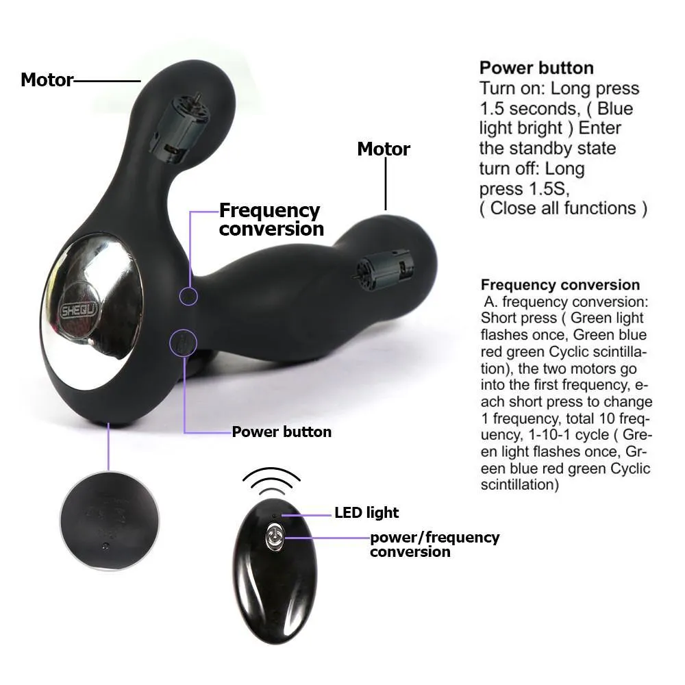 10 Modes Remote Control G-Spot Vibrator Male Prostate Massager