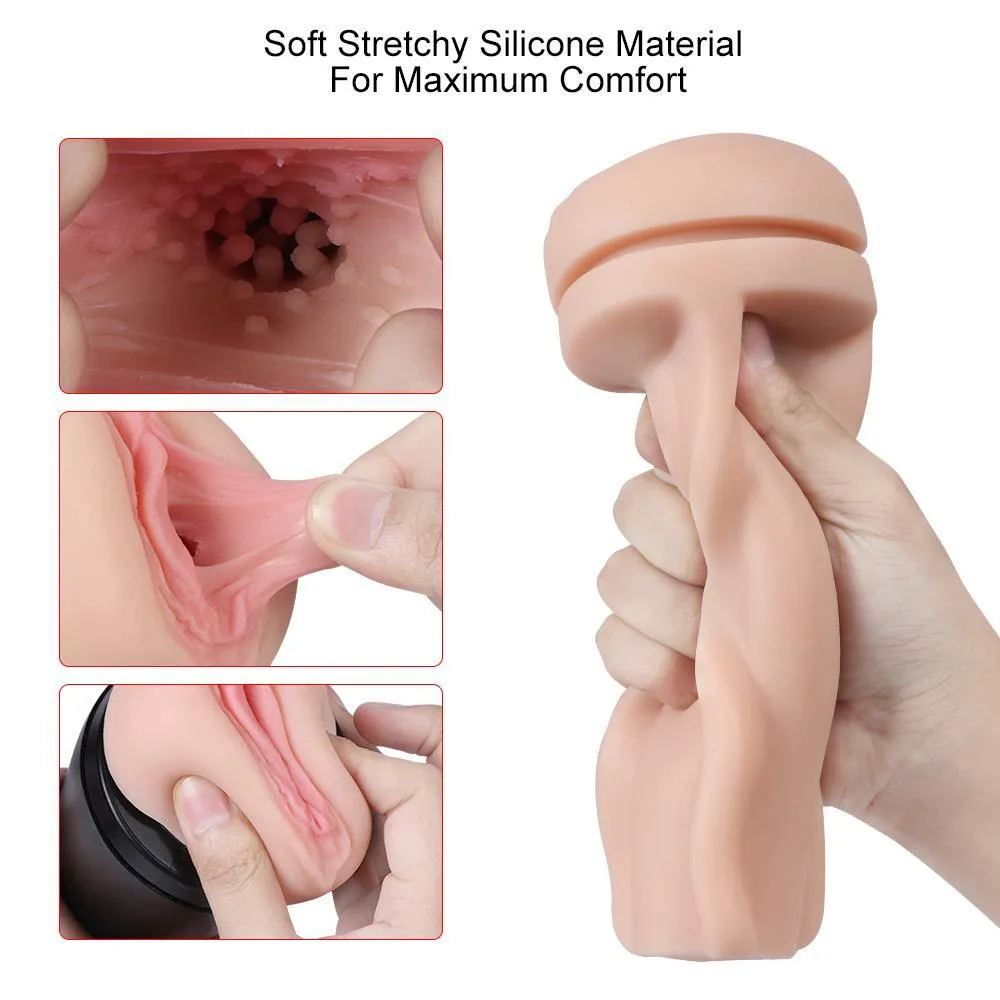 10 Vibration Modes Male Masturbators Cup Realistic Pocket Pussy