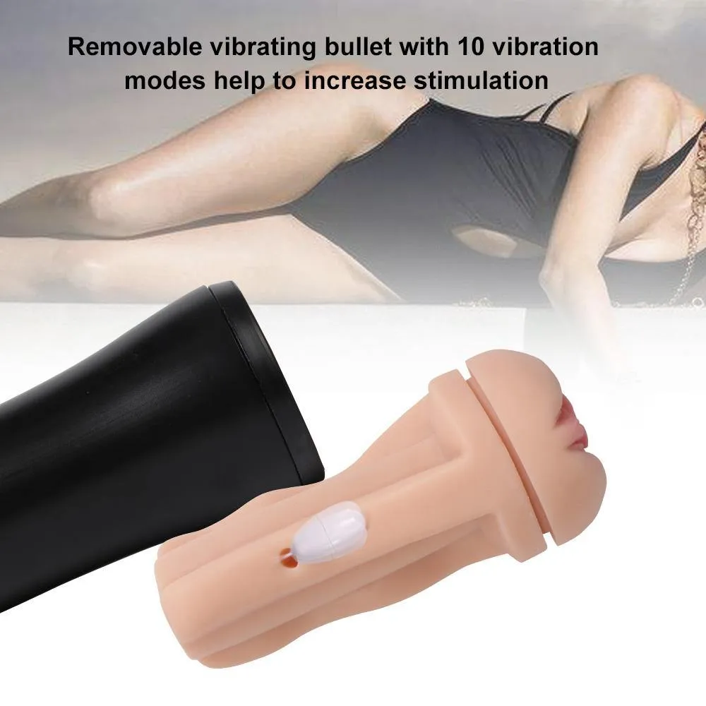 10 Vibration Modes Male Masturbators Cup Realistic Pocket Pussy
