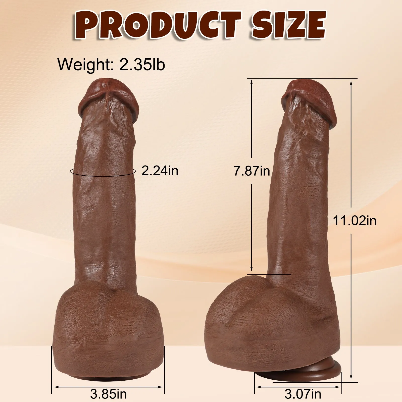 11-Inch Realistic TPE Dildo for Deep Pleasure