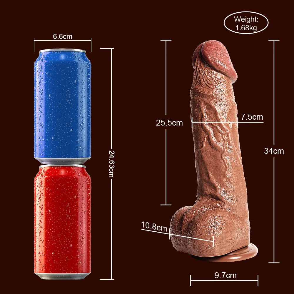 13-Inch Length 3-Inch Diameter Huge Thick Realistic Dildo