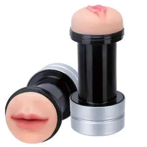 7-inch Realistic Feel Flesh Pink Mouth and Vagina Male Masturbator