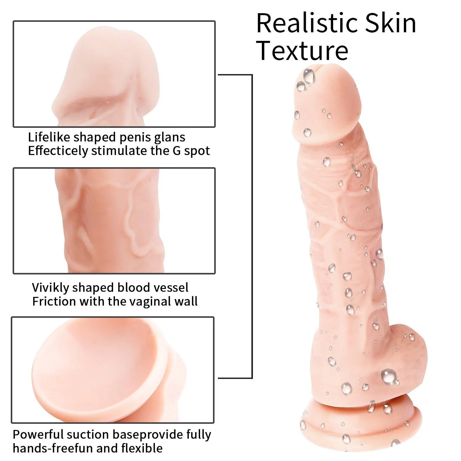 7.1 inch Silicone Realistic Dildo Ultra-Soft Huge Dildos