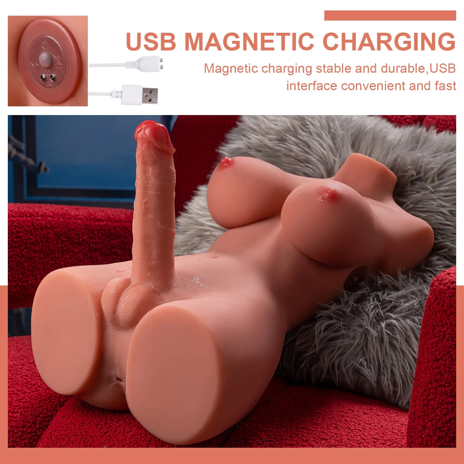 Alex: 21.49lb Shemale Sex Doll with Thrusting Dildo