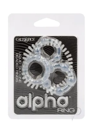 Alpha Silicone Beaded Rings Clear