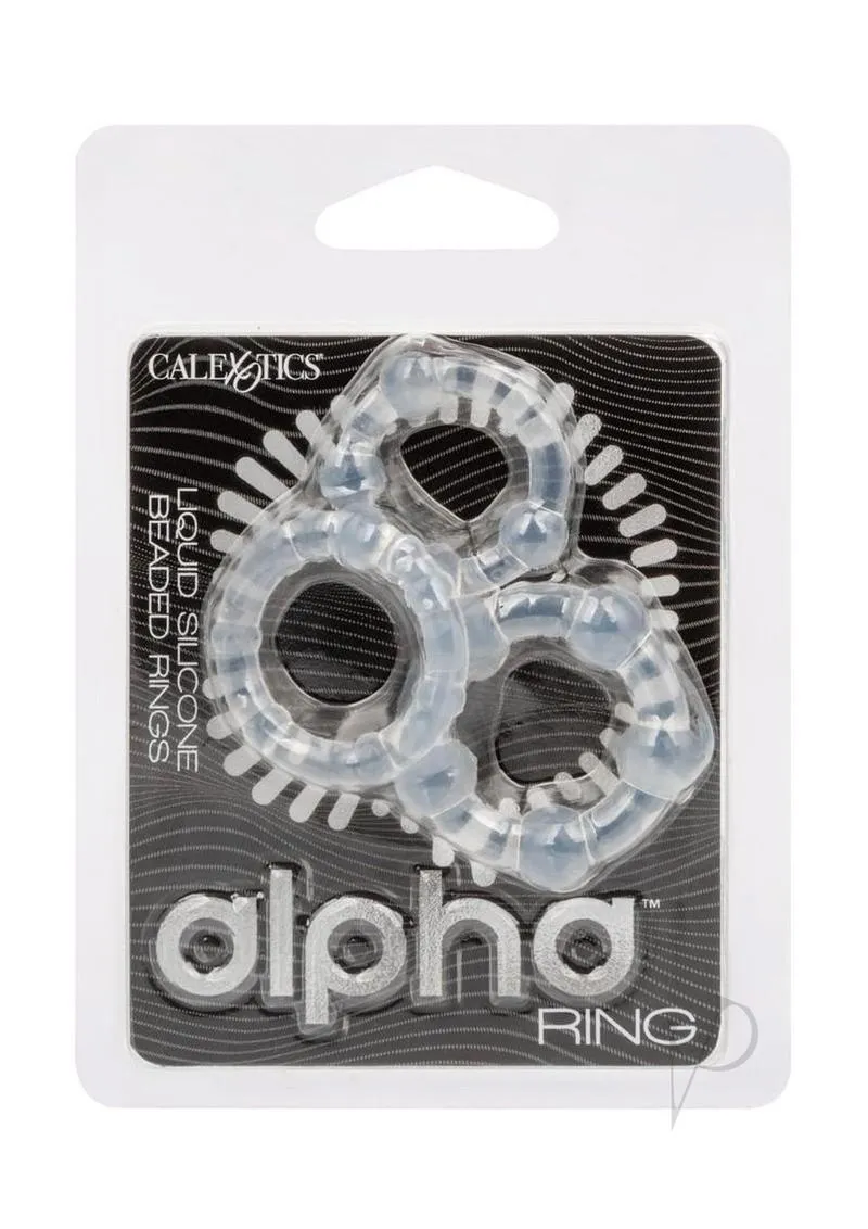 Alpha Silicone Beaded Rings Clear