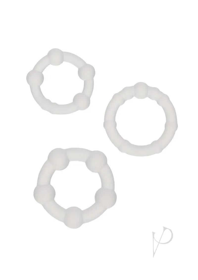 Alpha Silicone Beaded Rings Clear