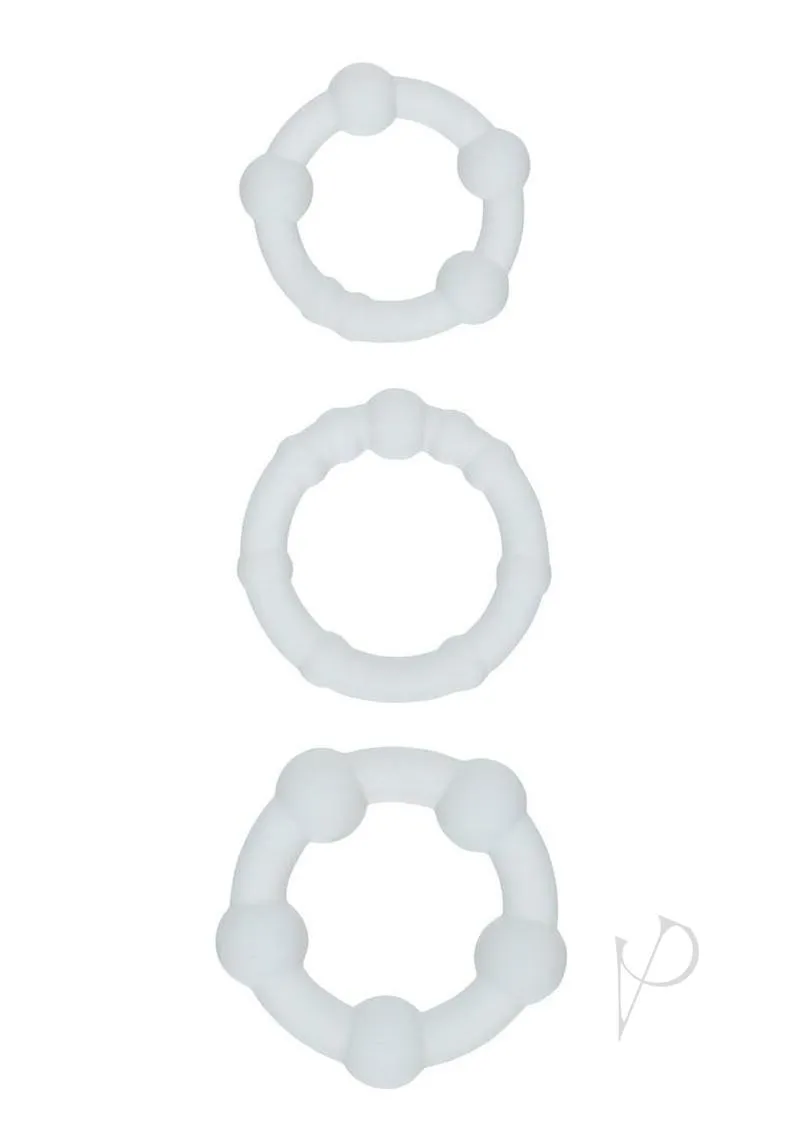 Alpha Silicone Beaded Rings Clear