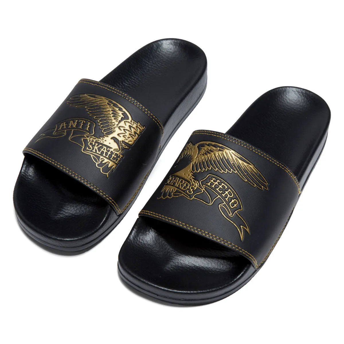 Anti-Hero Basic Eagle Slide Shoes - Black/Gold