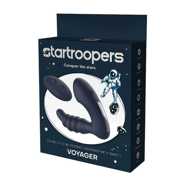 Aparat de masaj DREAMTOYS Startroopers Voyager. pentru stimulare anală și punctul P. 7 funcții de vibrație. albastru