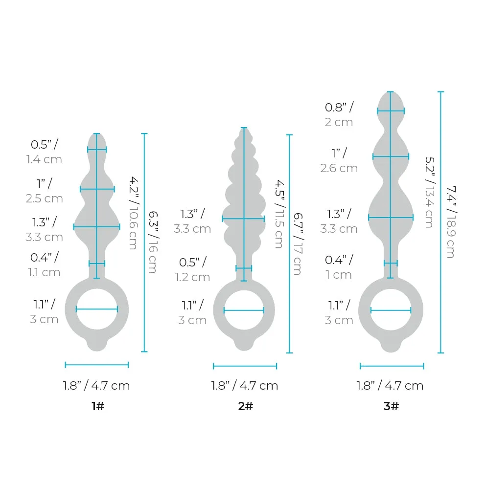 b-Vibe Beaded Butties 3 Piece Anal Plug Set