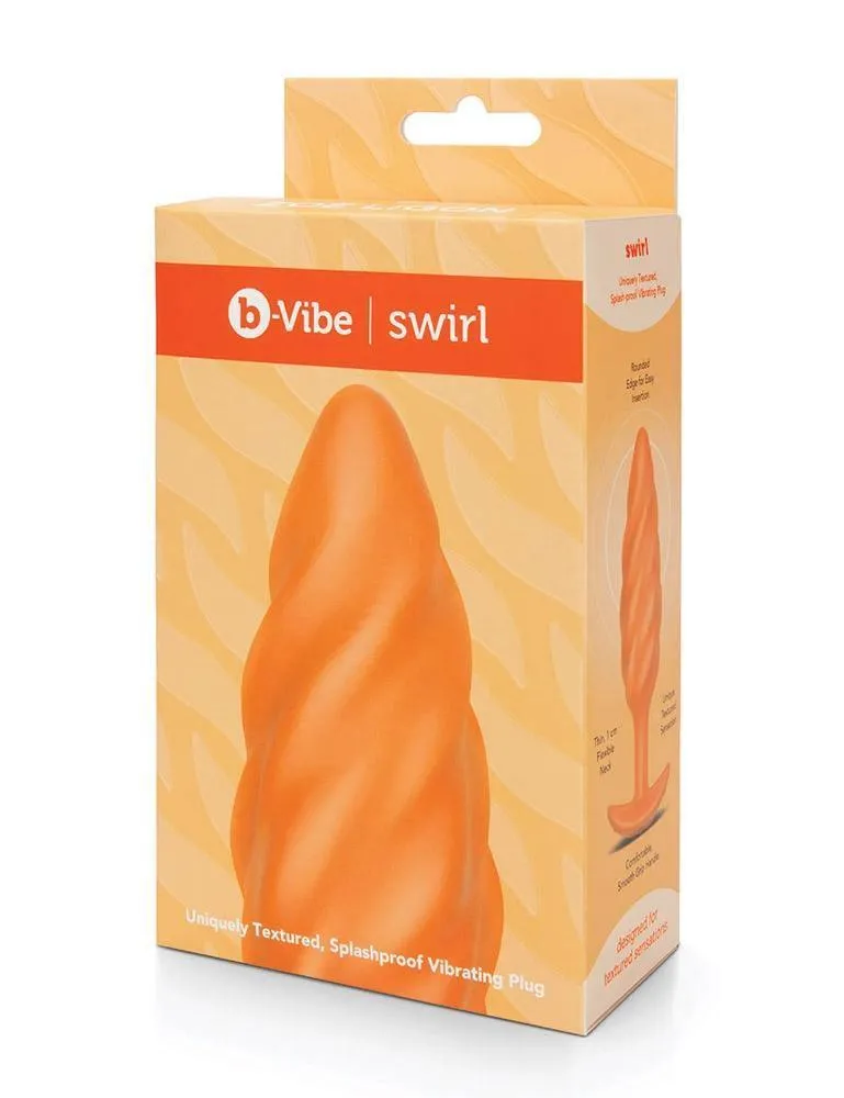 b-Vibe Texture Butt Plug Swirl. Orange. Medium