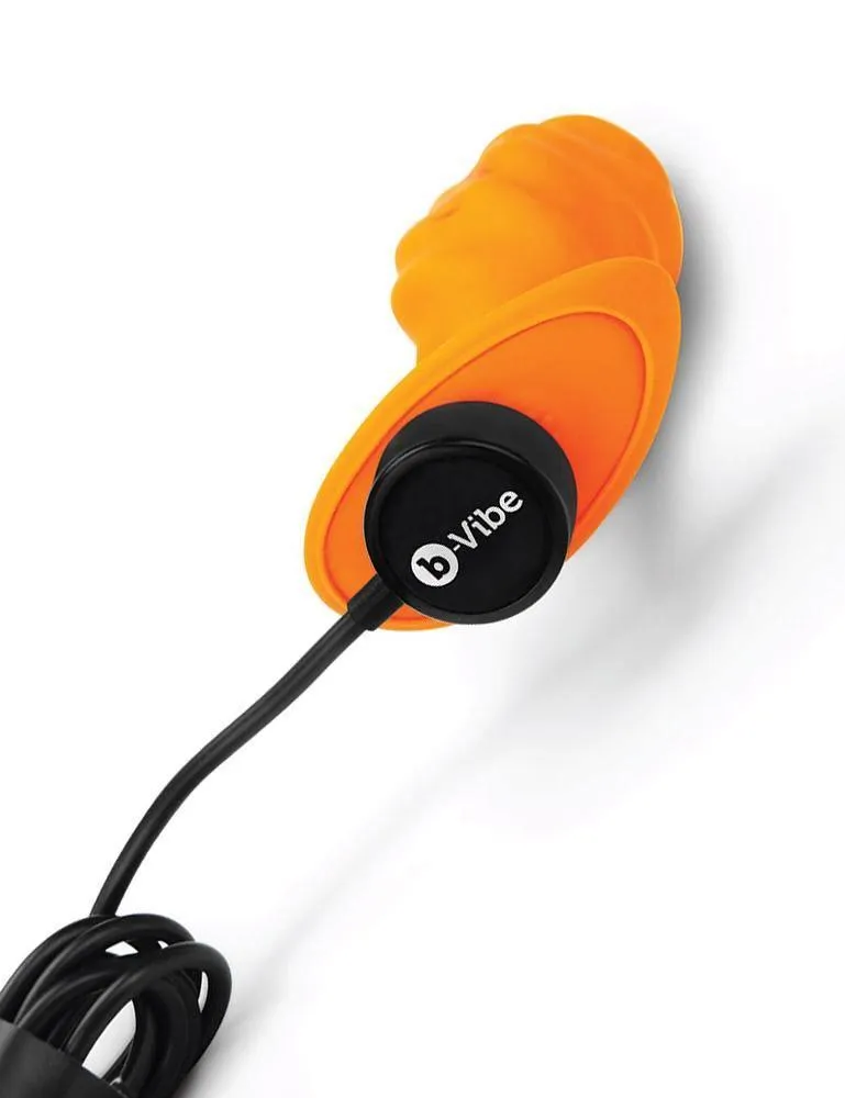 b-Vibe Texture Butt Plug Swirl. Orange. Medium