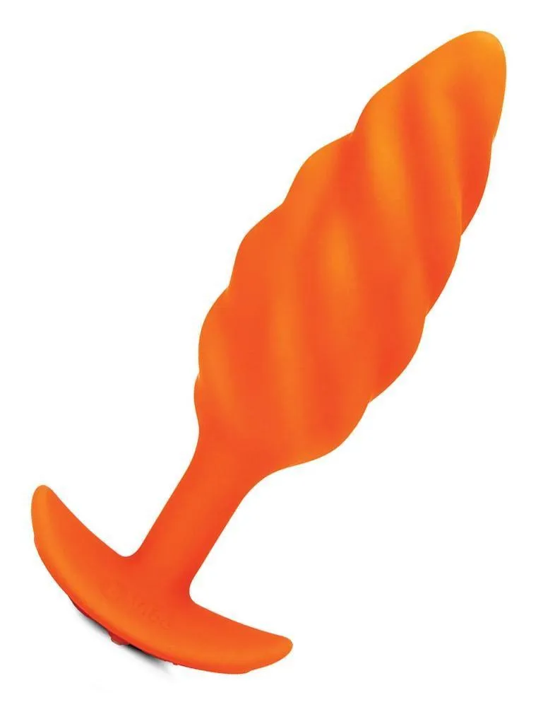 b-Vibe Texture Butt Plug Swirl. Orange. Medium