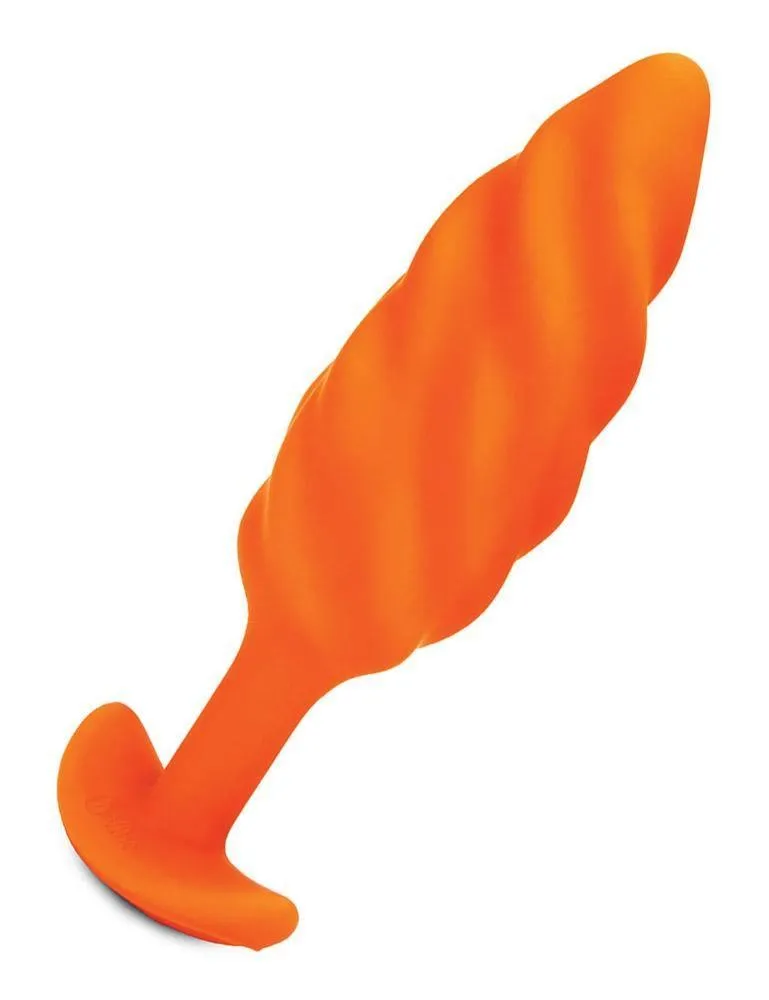 b-Vibe Texture Butt Plug Swirl. Orange. Medium