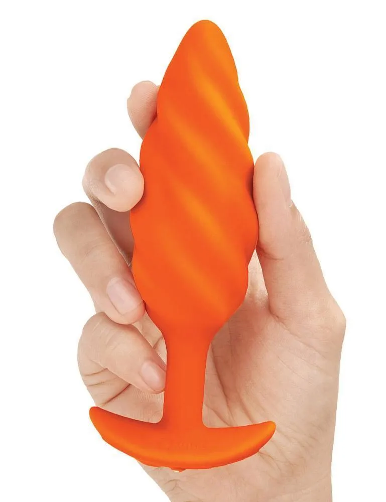 b-Vibe Texture Butt Plug Swirl. Orange. Medium