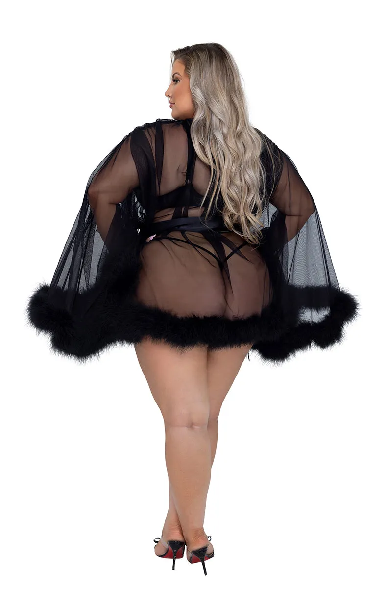 Black Mini Hollywood Glam Robe