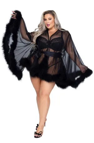Black Mini Hollywood Glam Robe