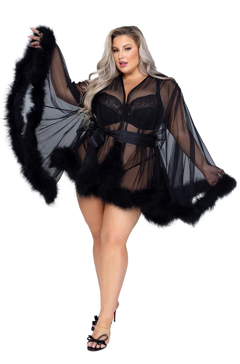Black Mini Hollywood Glam Robe