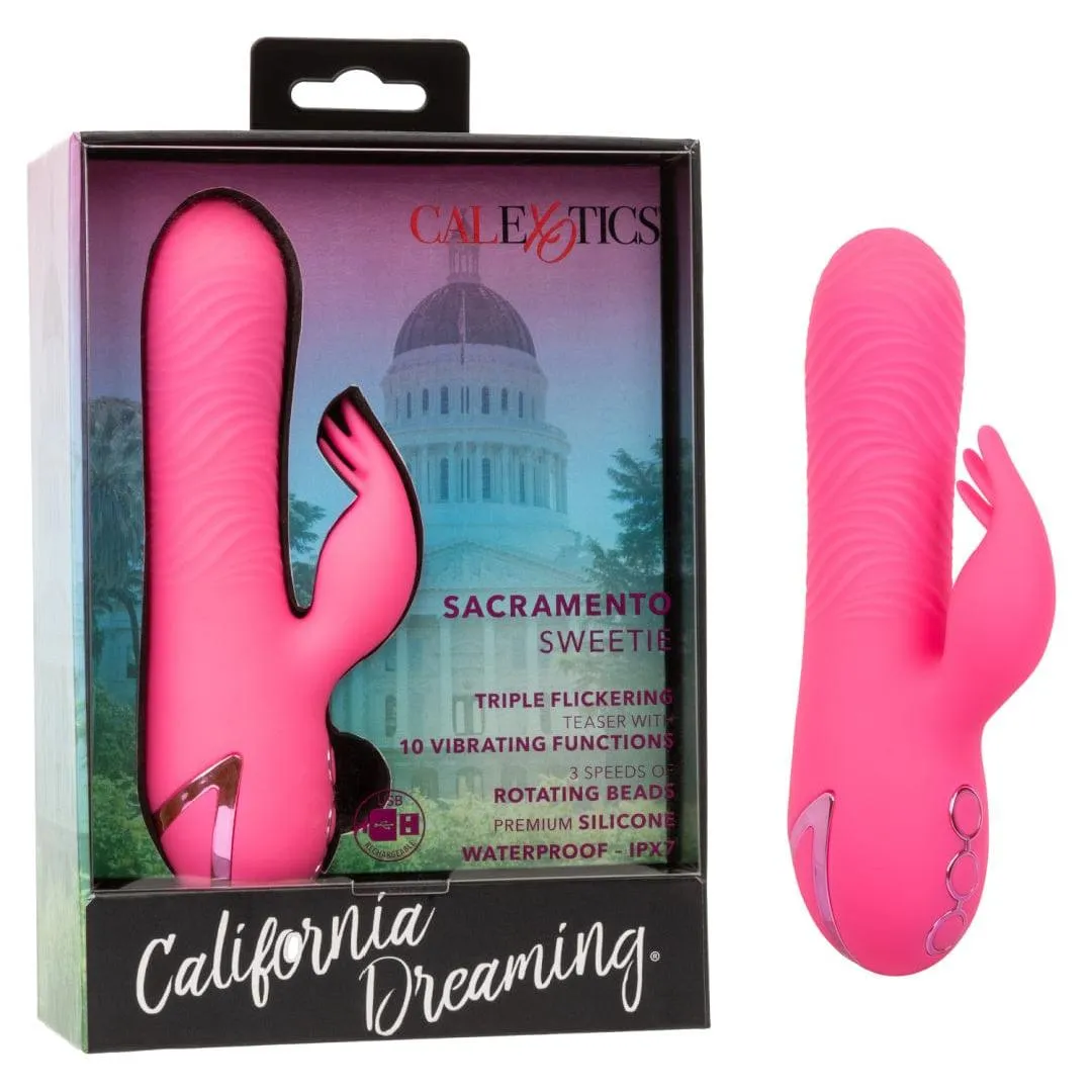 California Dreaming Sacramento Sweetie Mini Rabbit with Rotating Beads - Pink
