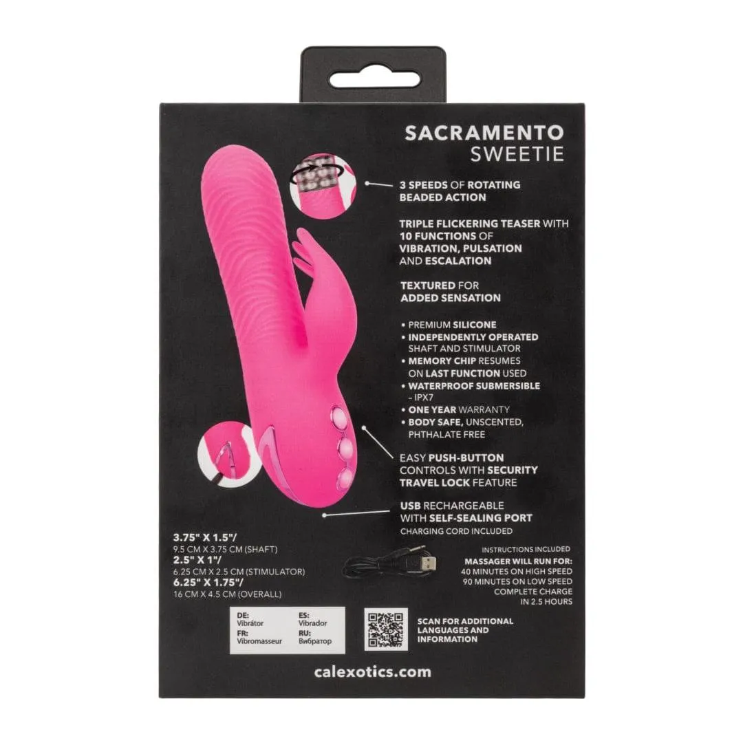 California Dreaming Sacramento Sweetie Mini Rabbit with Rotating Beads - Pink