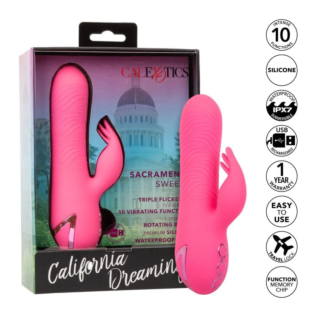 California Dreaming Sacramento Sweetie Mini Rabbit with Rotating Beads - Pink