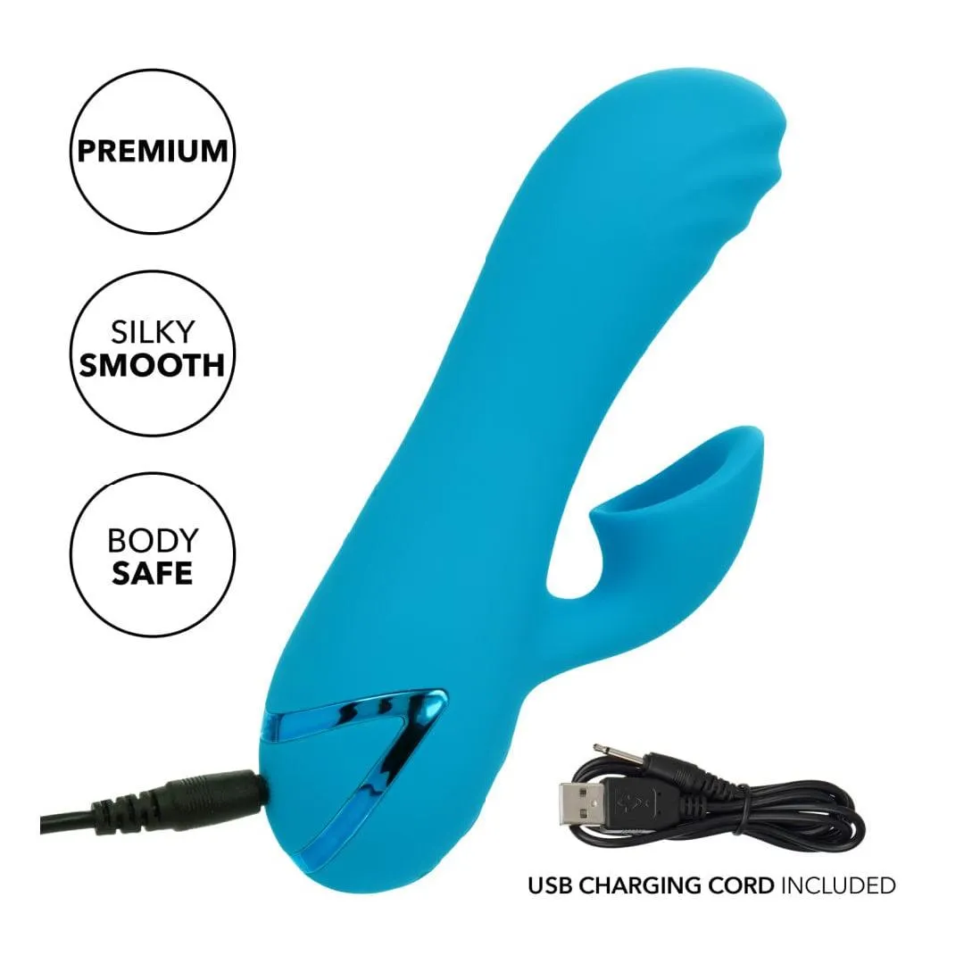 California Dreaming Sunset Beach Seducer Clit Sucking Mini Rabbit Vibrator - Blue