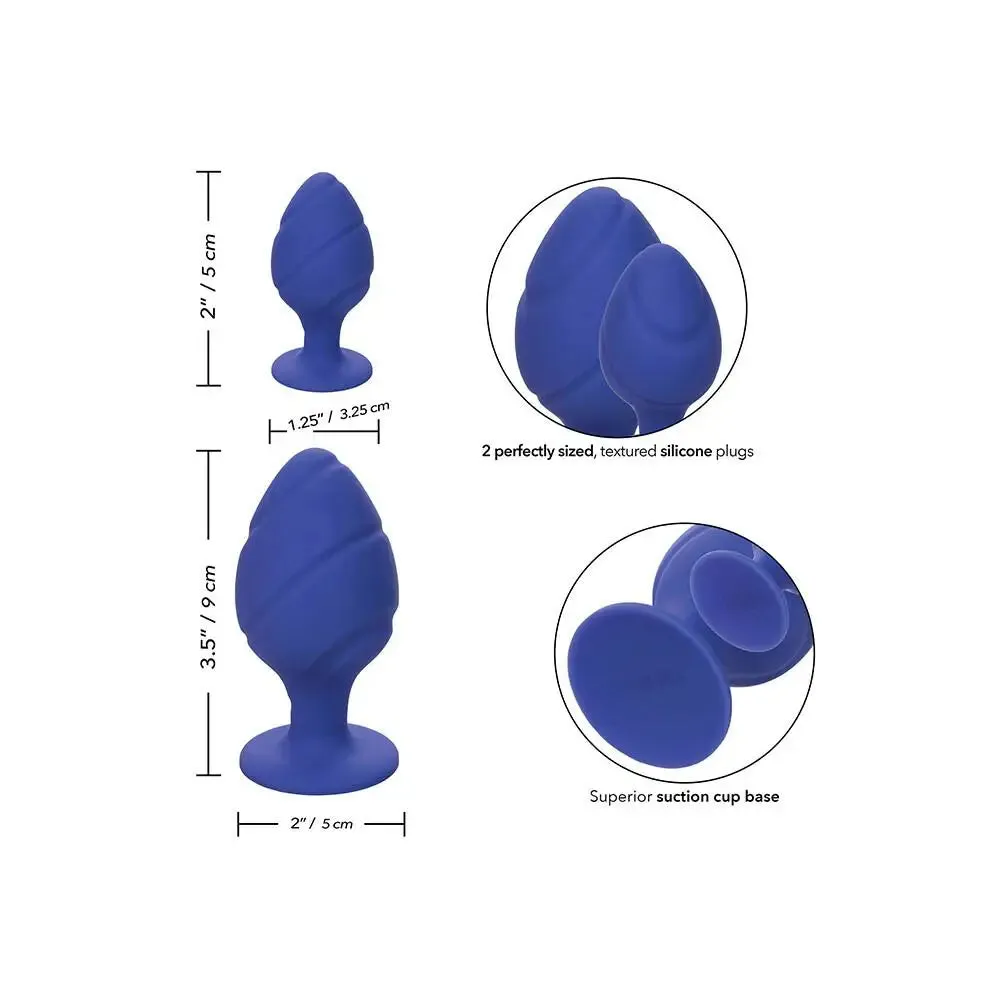 California Exotic Silicone Purple Butt Plug Set with Suction Cup