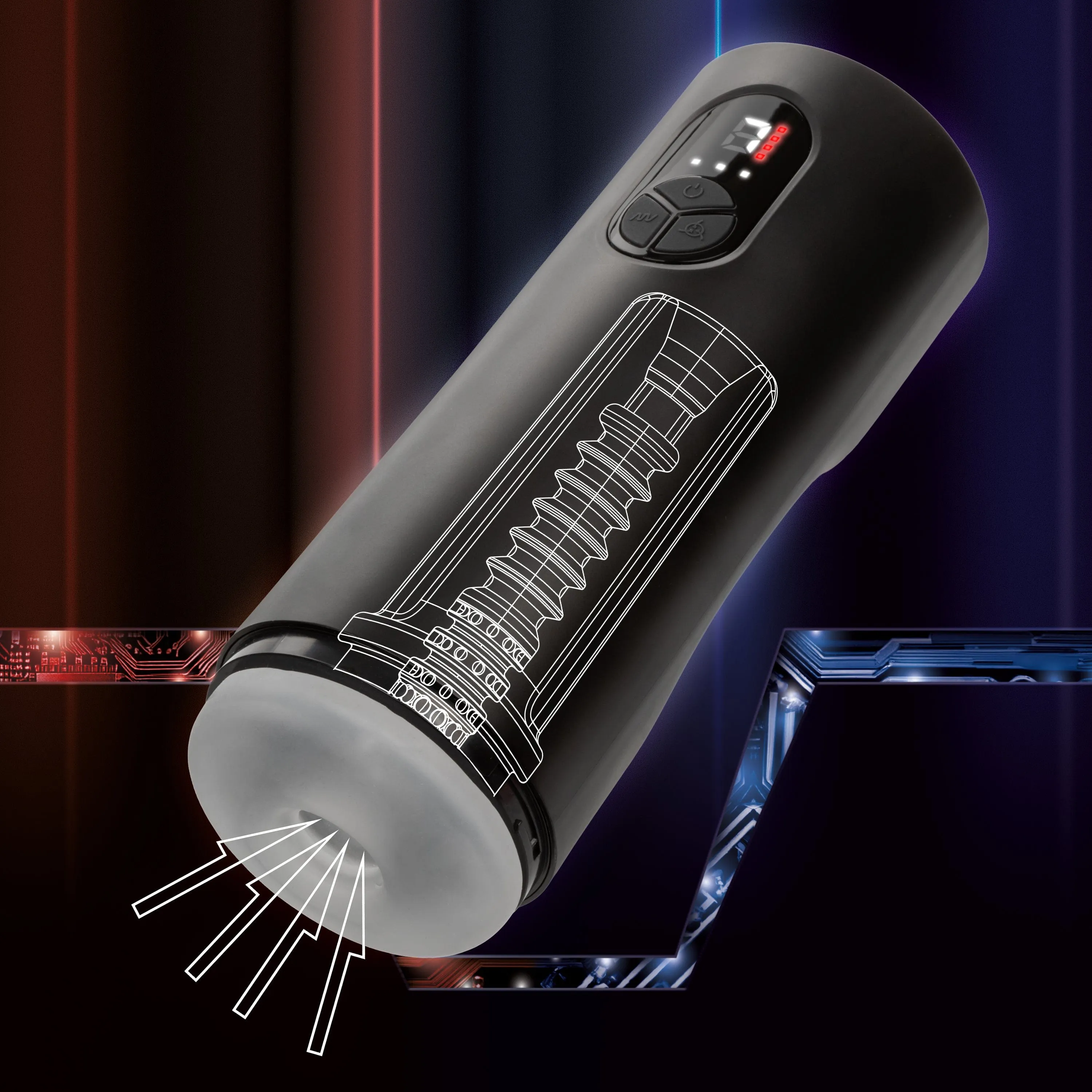 California Exotics - Bionic Sucking and Vibrating Masturbator (Black)