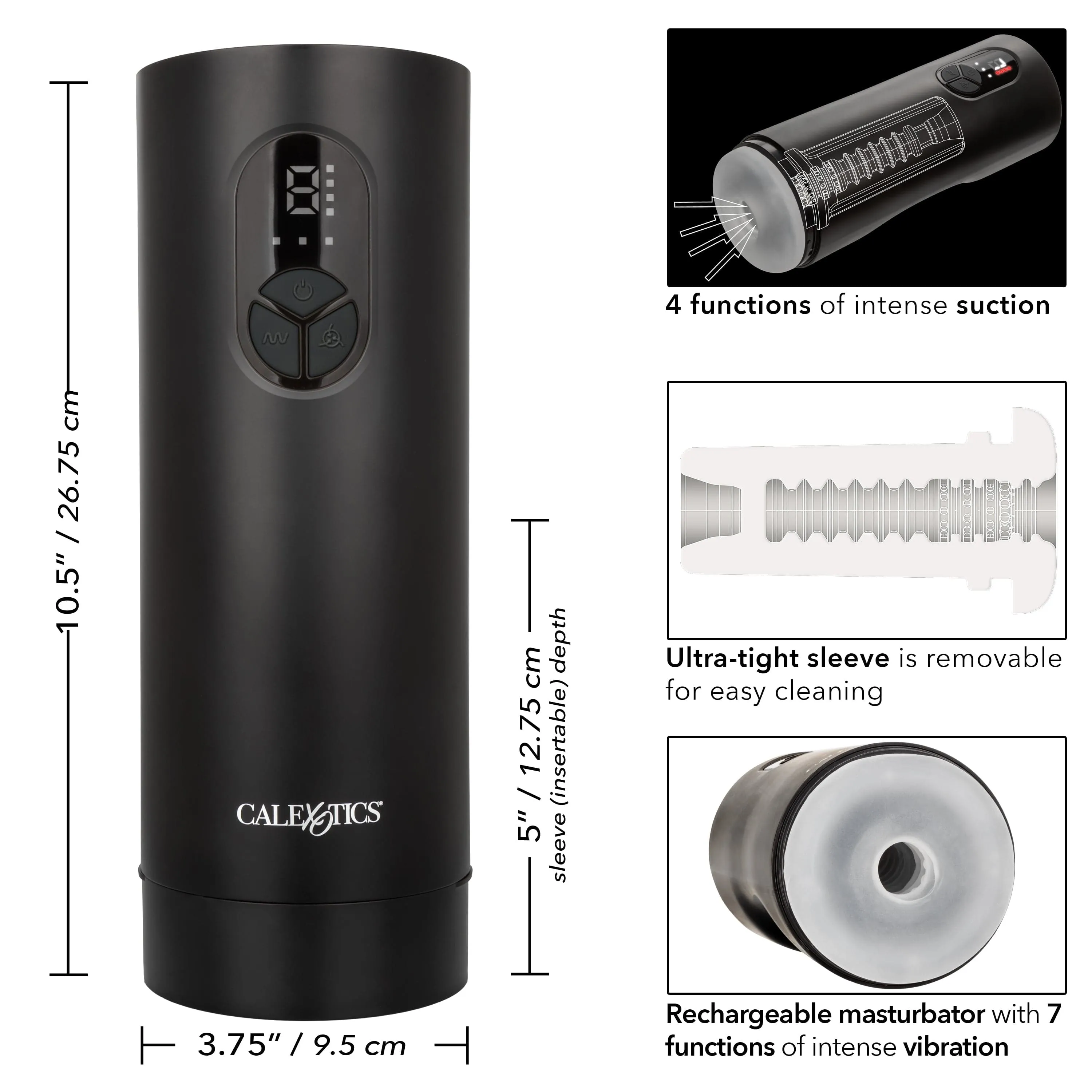 California Exotics - Bionic Sucking and Vibrating Masturbator (Black)