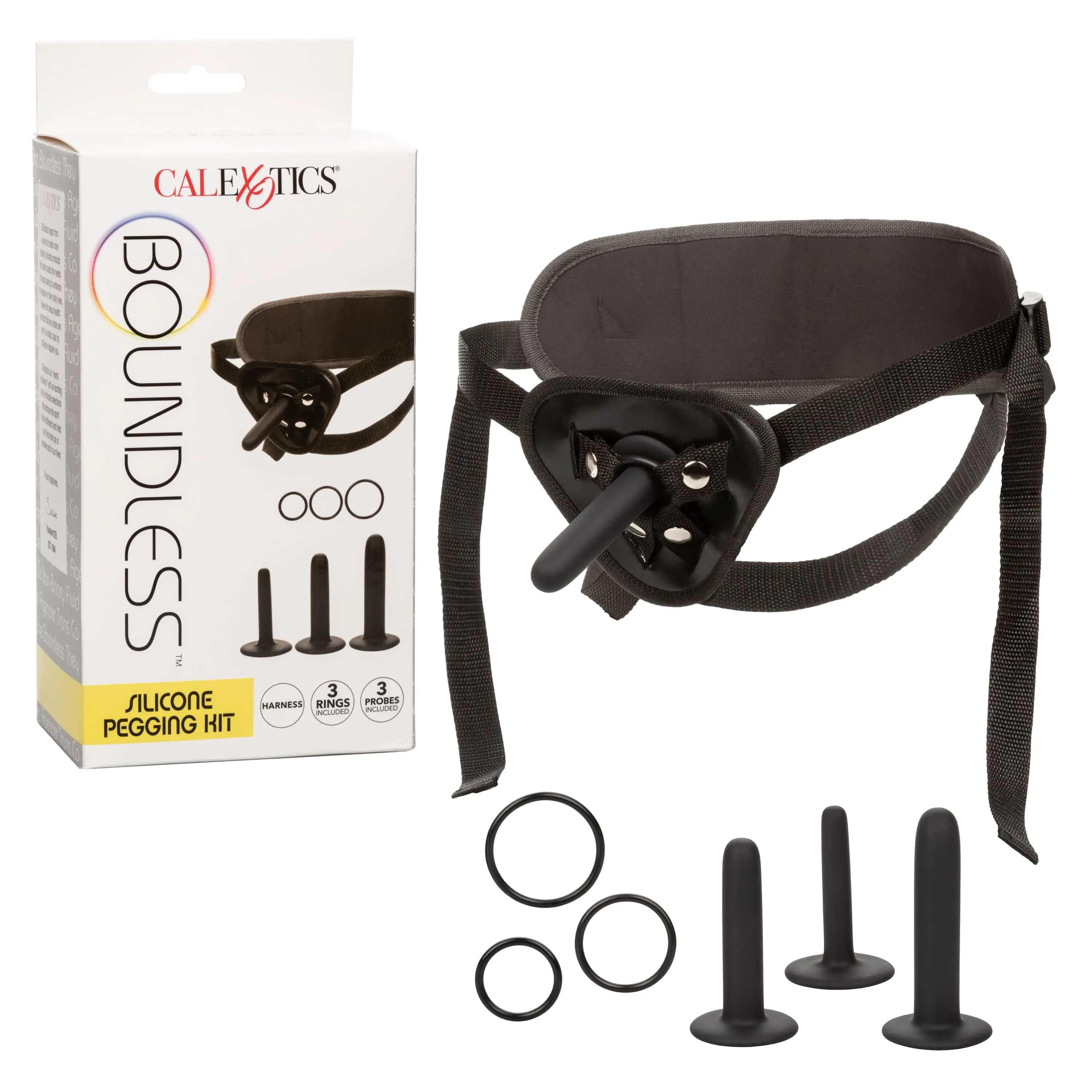 California Exotics - Boundless Silicone Pegging Kit Strap On (Black)