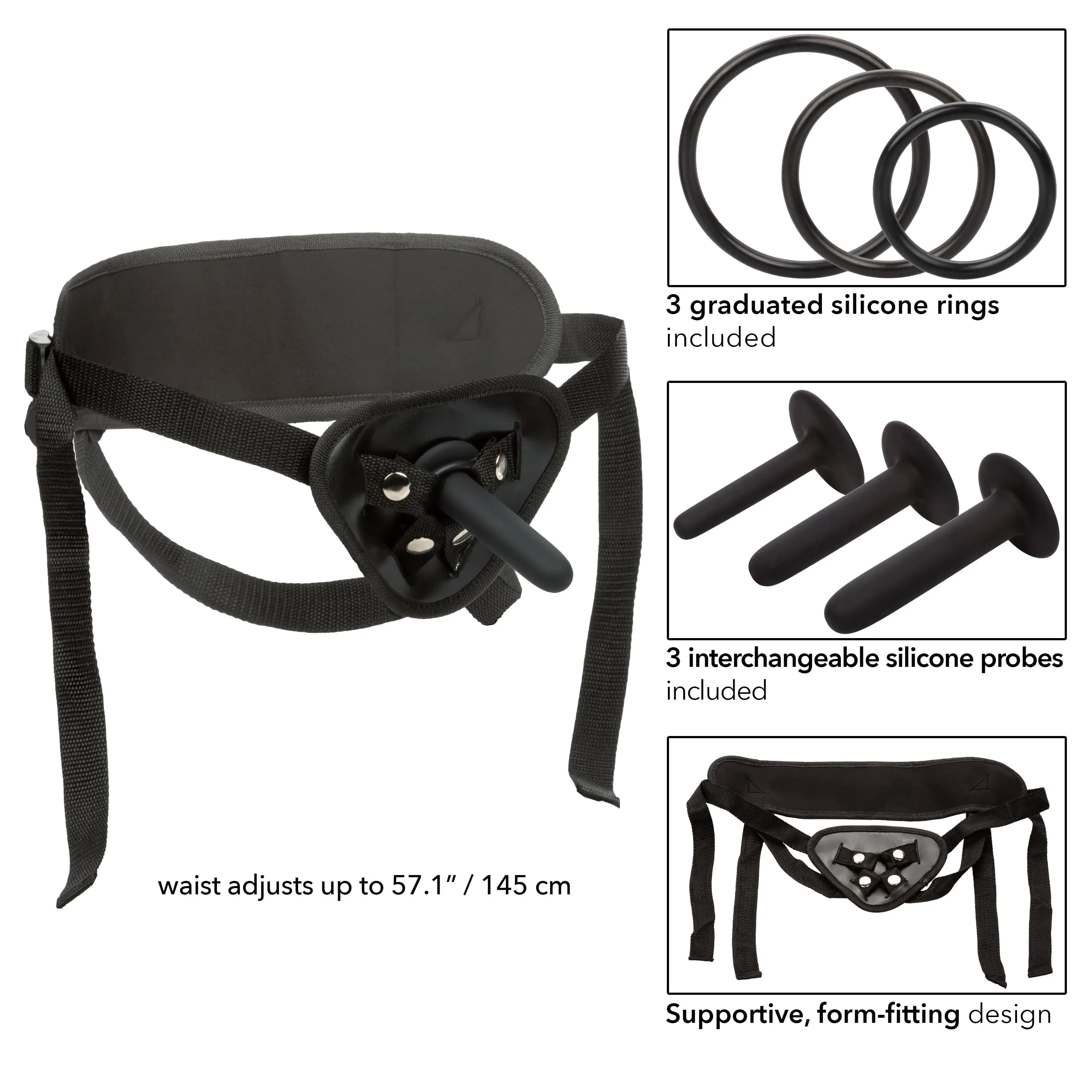 California Exotics - Boundless Silicone Pegging Kit Strap On (Black)