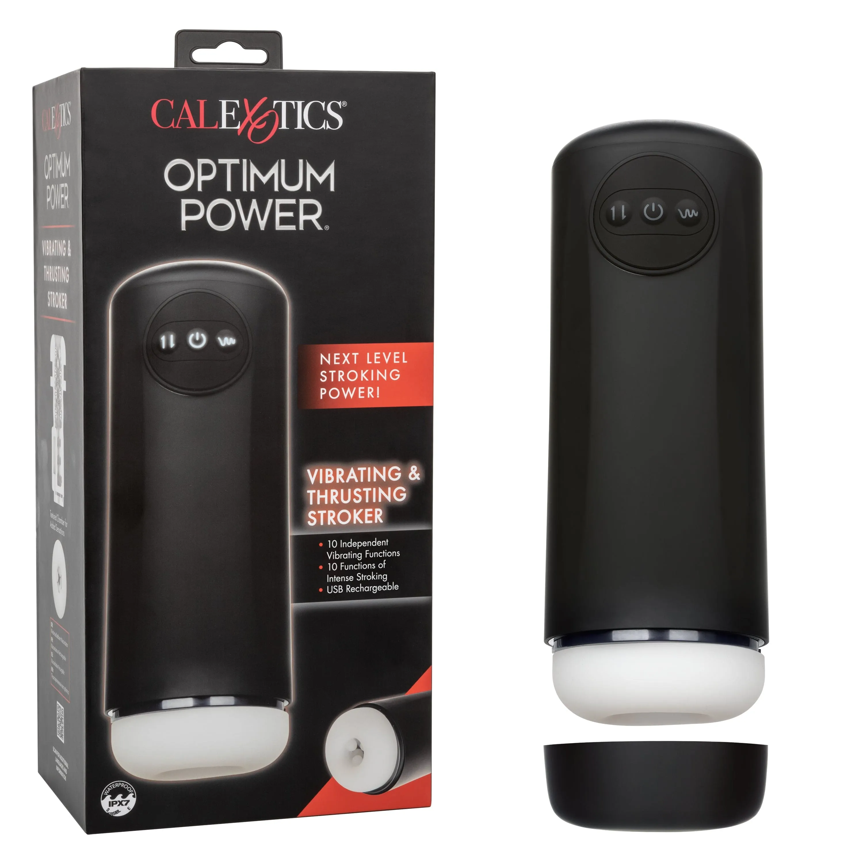 California Exotics - Optimum Power Vibrating and Thrusting Stroker Masturbator (Black)