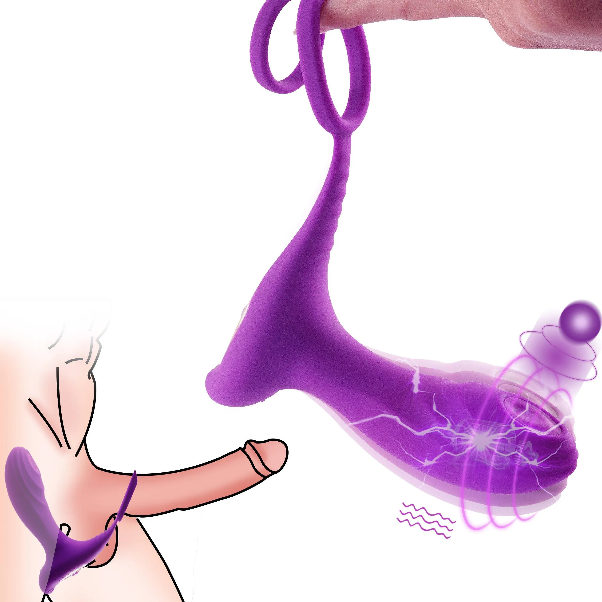 Couple Vibrator with Dual Penis Ring