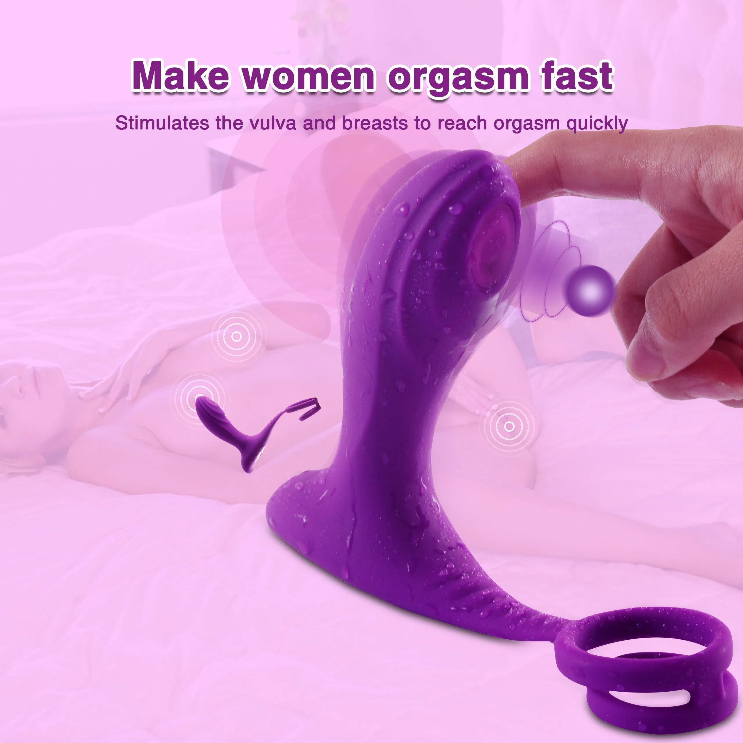 Couple Vibrator with Dual Penis Ring