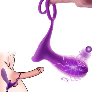 Couple Vibrator with Dual Penis Ring