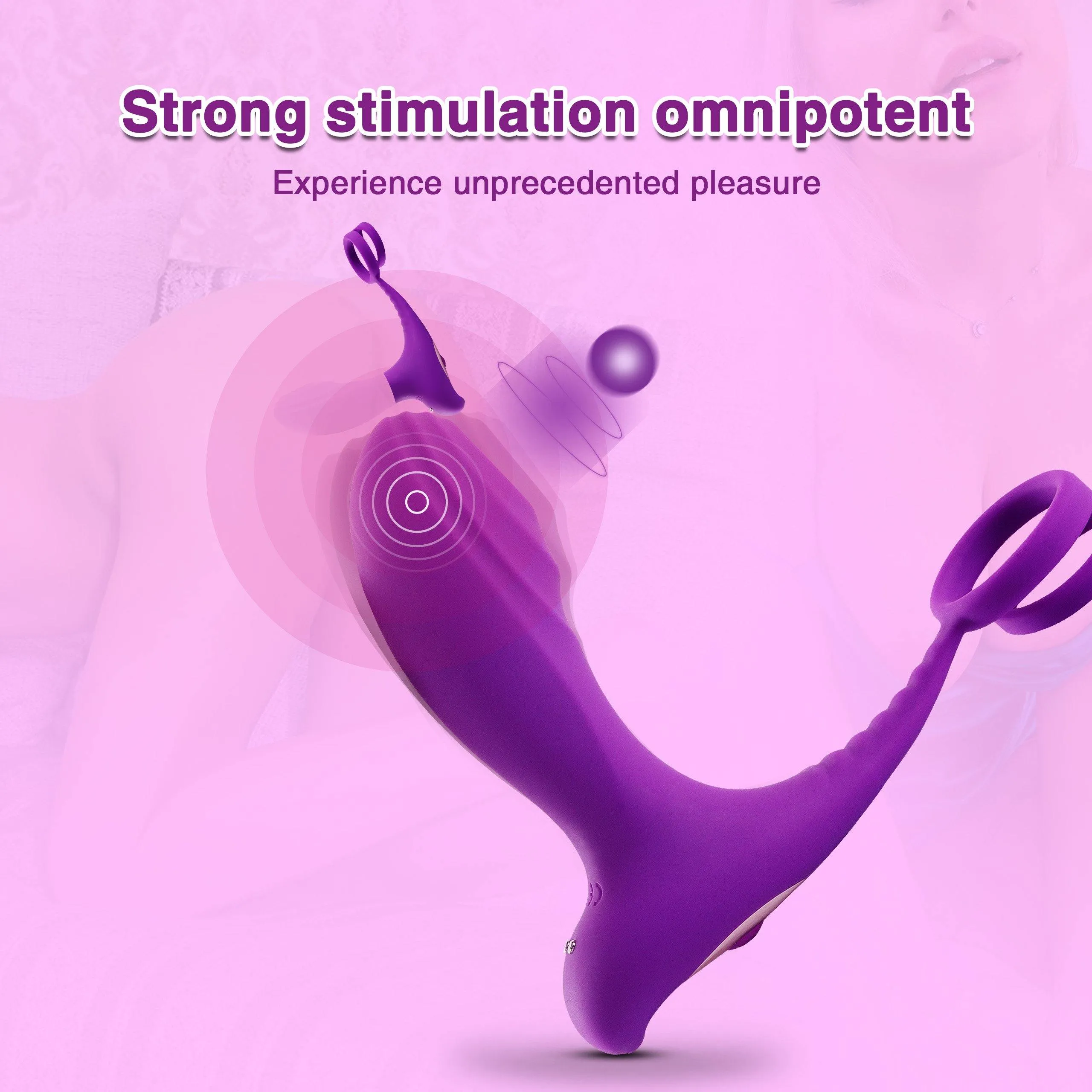 Couple Vibrator with Dual Penis Ring