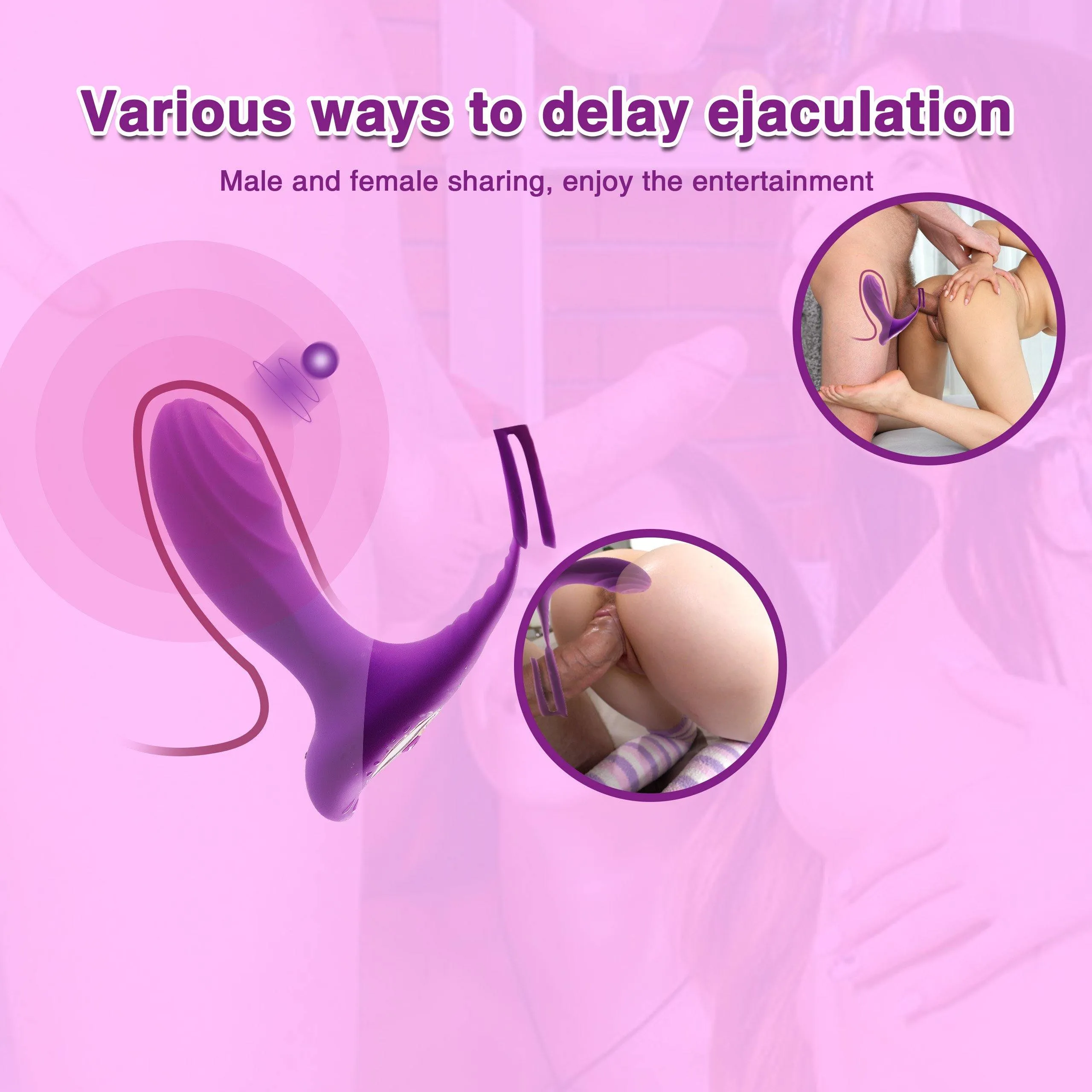 Couple Vibrator with Dual Penis Ring