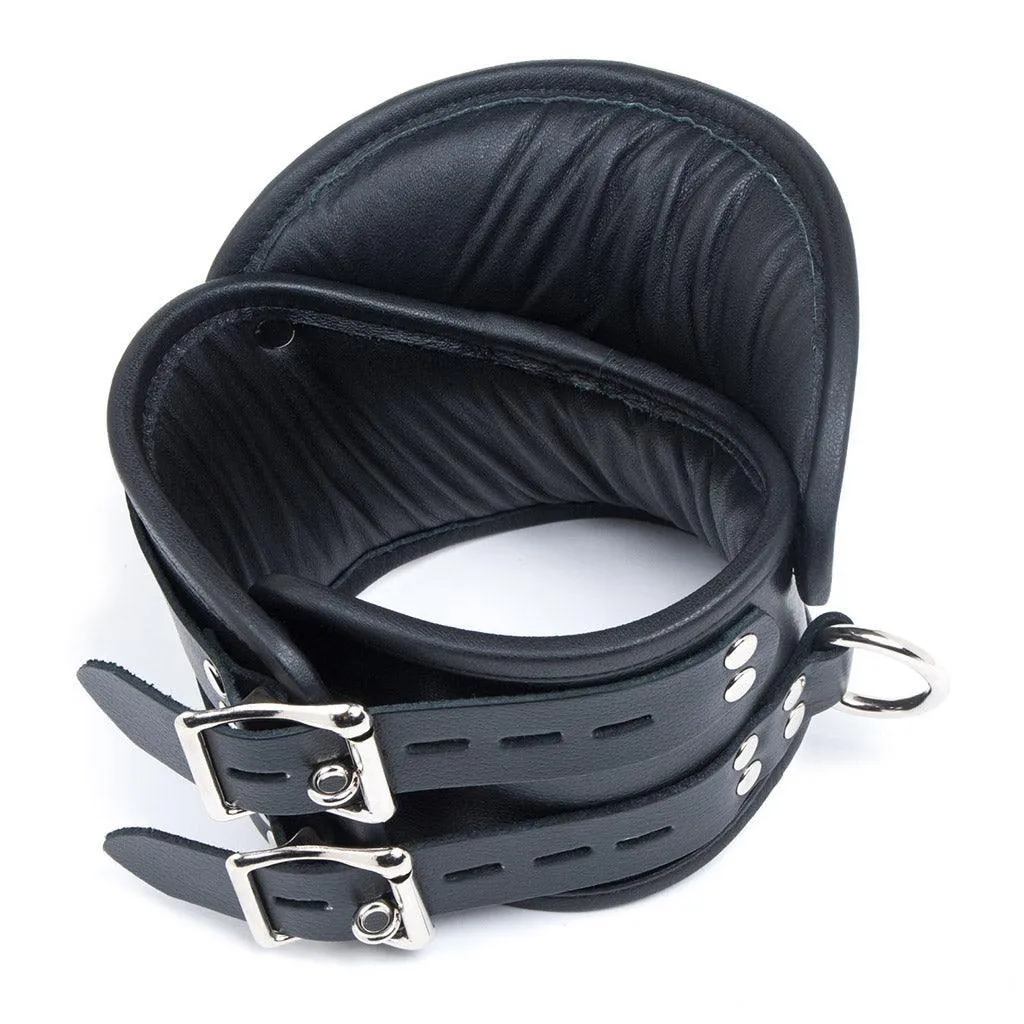 Deluxe Padded Leather Posture Collar w/ D Rings