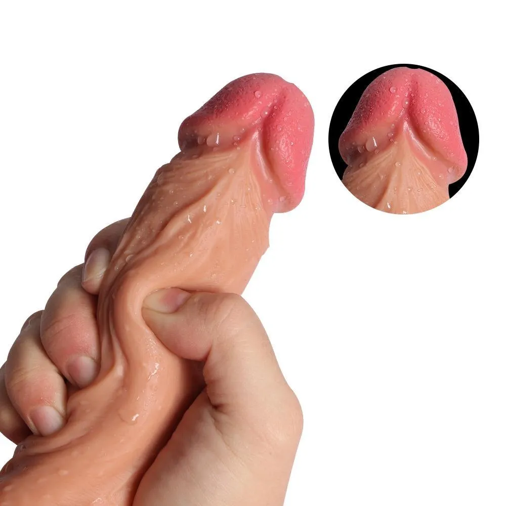 Double Layer Liquid Silicone Lifelike Penis with Strong Suction