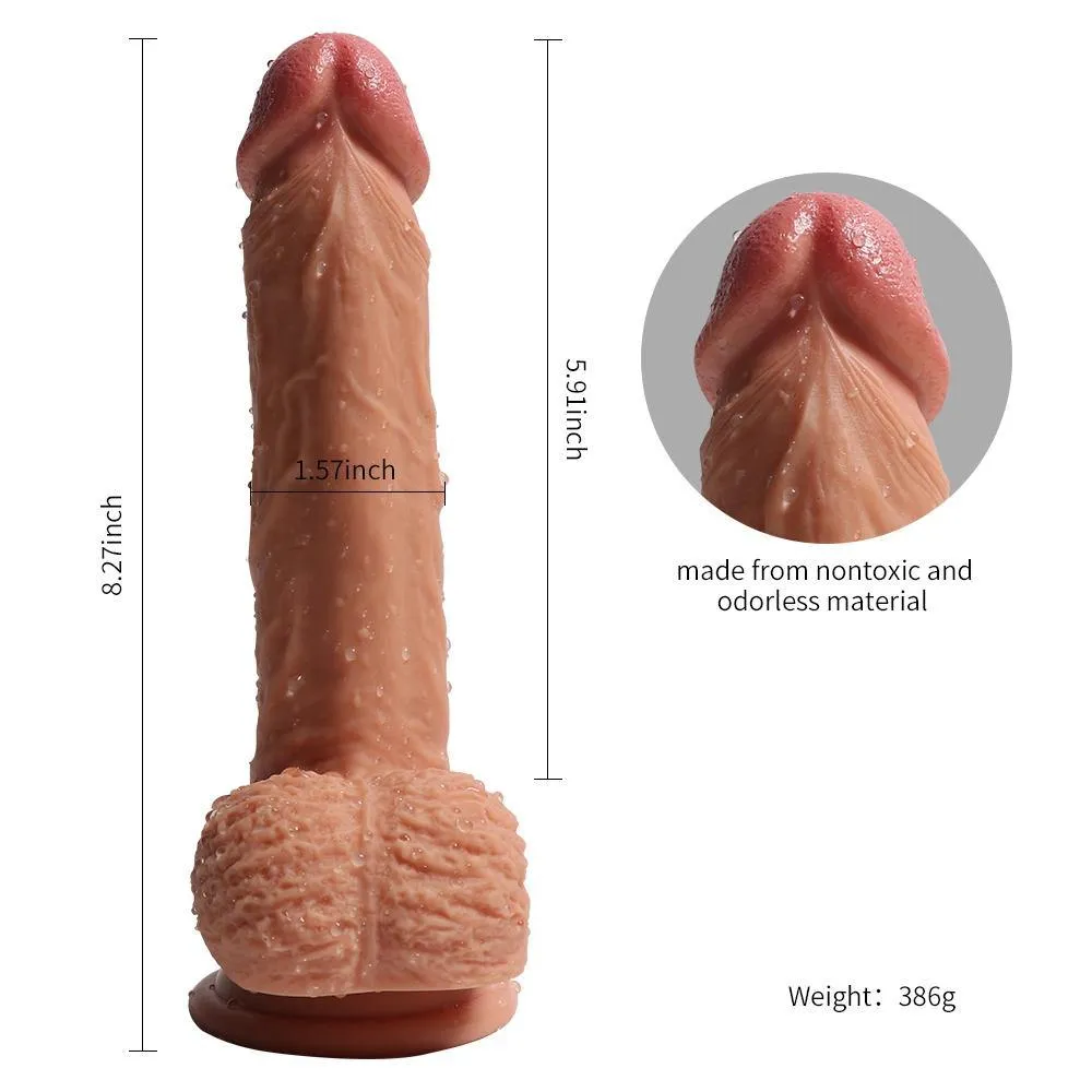 Double Layer Liquid Silicone Lifelike Penis with Strong Suction