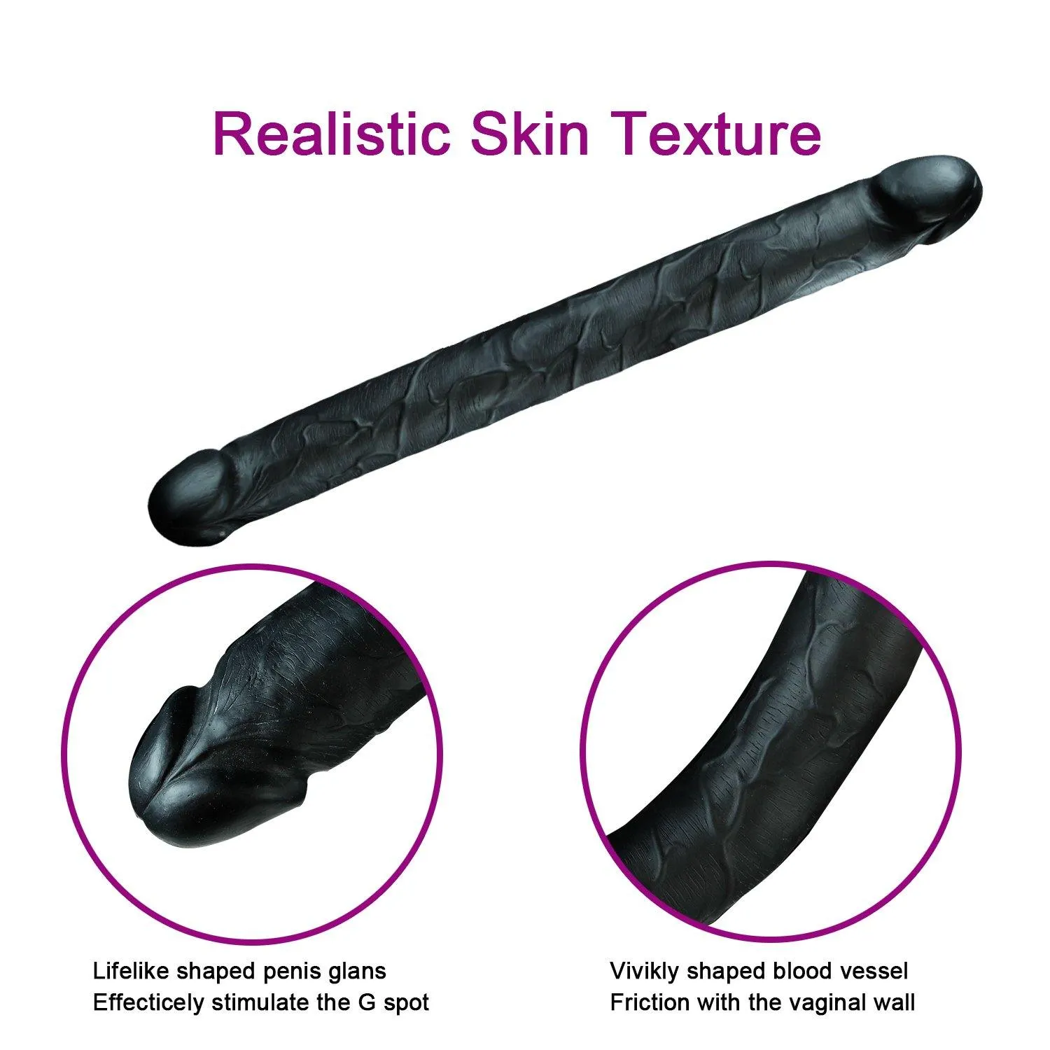 Double Side Dildo Realistic Silicone Dong Sex Toy for Women 18.1 inch