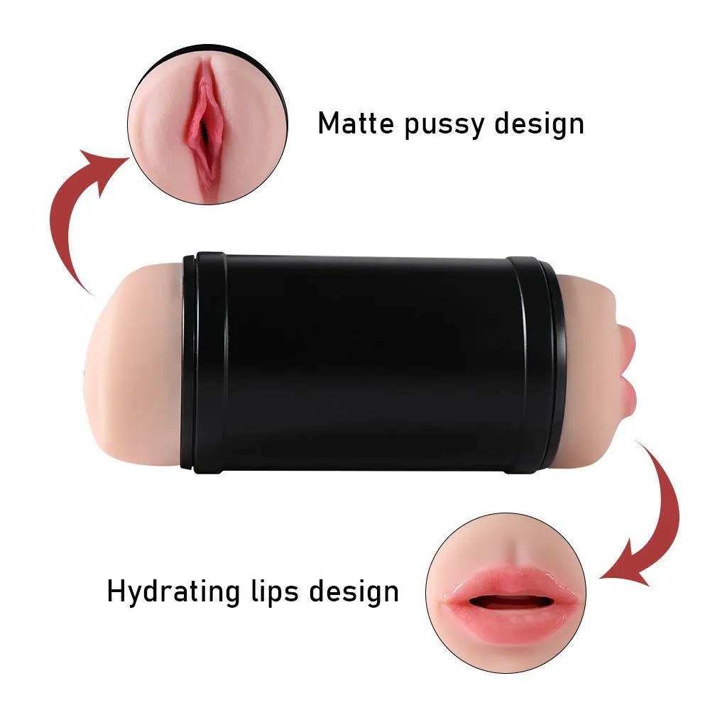 Double Sided Masturbator Pocket Pussy with Realistic Mouth