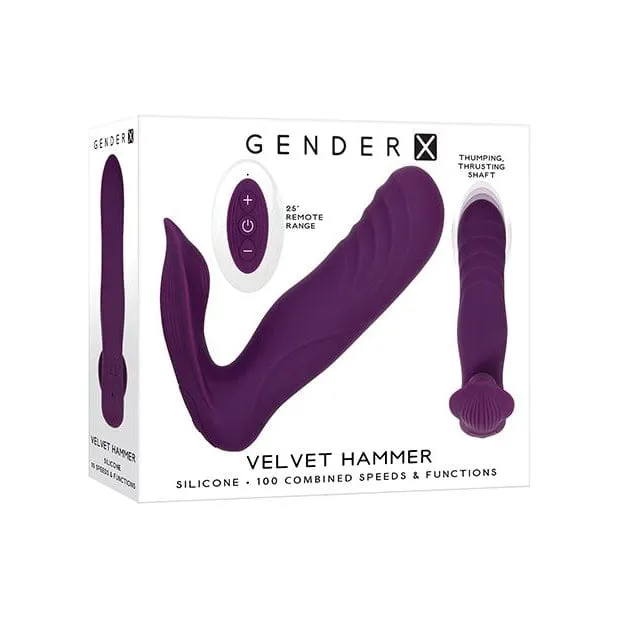 Evolved - Gender X Velvet Hammer Remote Thrusting Thumping Strapless Strap On (Purple)