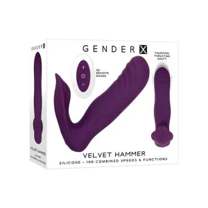 Evolved - Gender X Velvet Hammer Remote Thrusting Thumping Strapless Strap On (Purple)