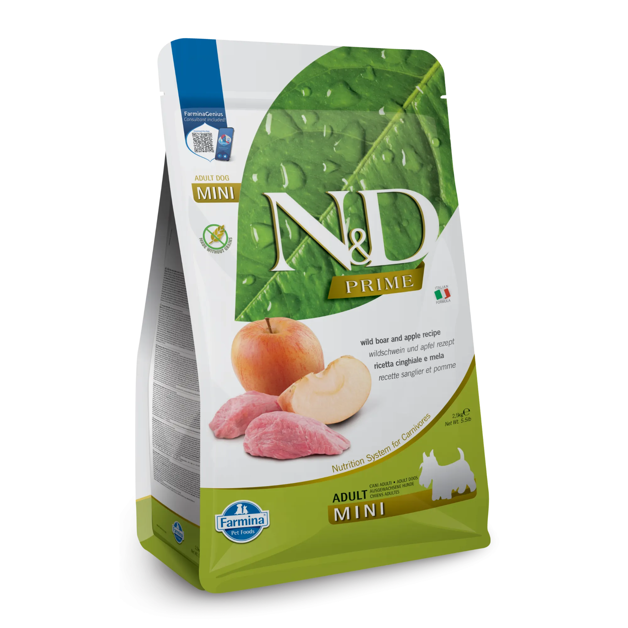Farmina N&D Prime Grain Free Wild Boar & Apple Mini Adult Dry Dog Food