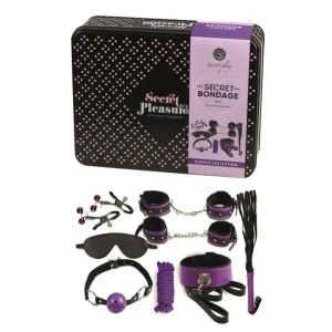 Fetish Secret Bondage Kit Black and Purple Collection for Bdsm Couples