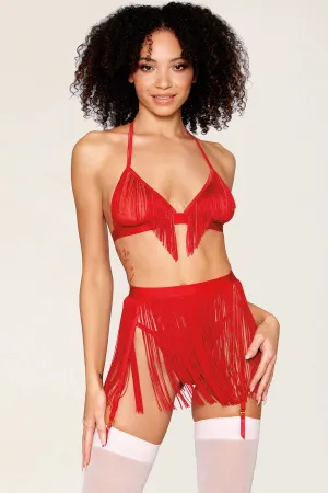 Fringe Bralette & Garter Set