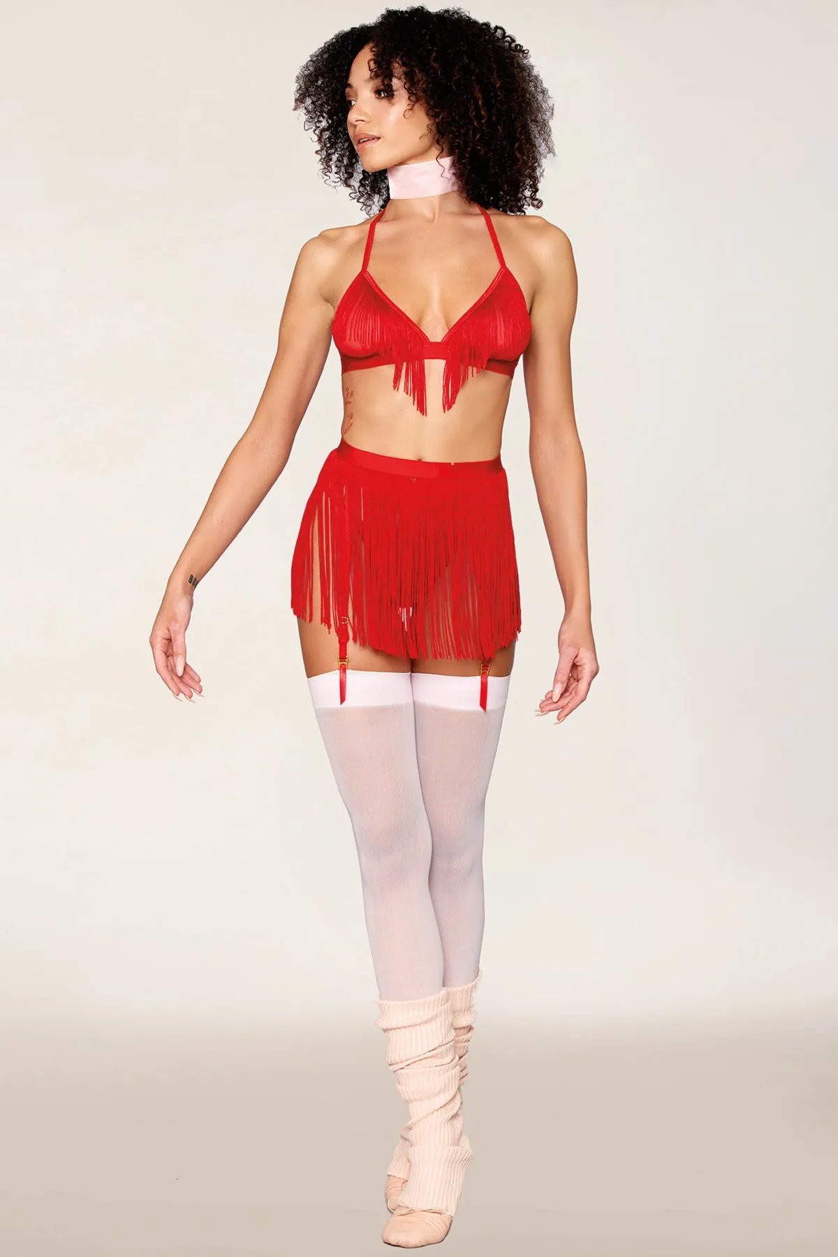 Fringe Bralette & Garter Set