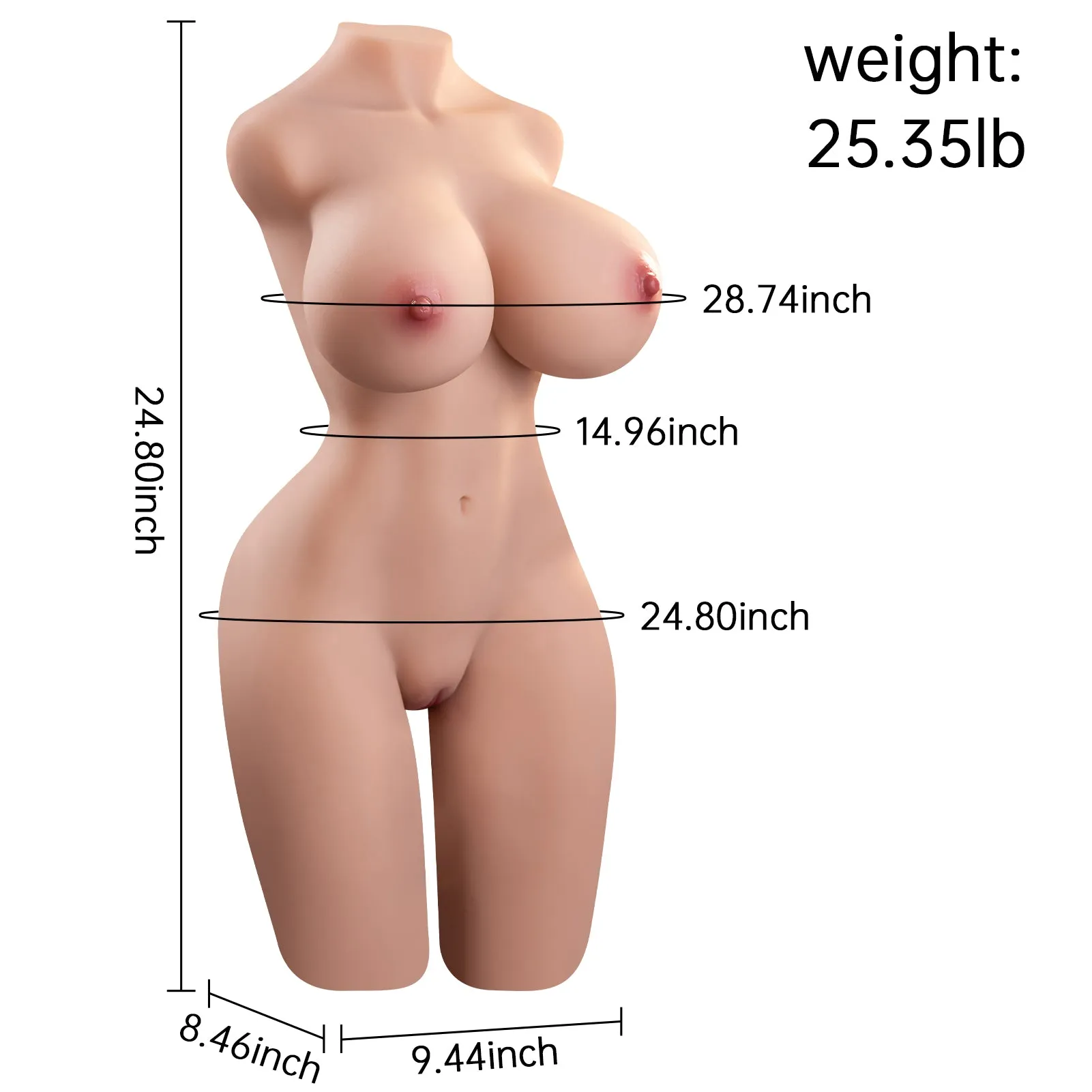 Gardenia: 25.35lb Sex Doll Torso for Men with Big Boobs